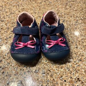 Stride Rite Navy and Pink Baby Shoes